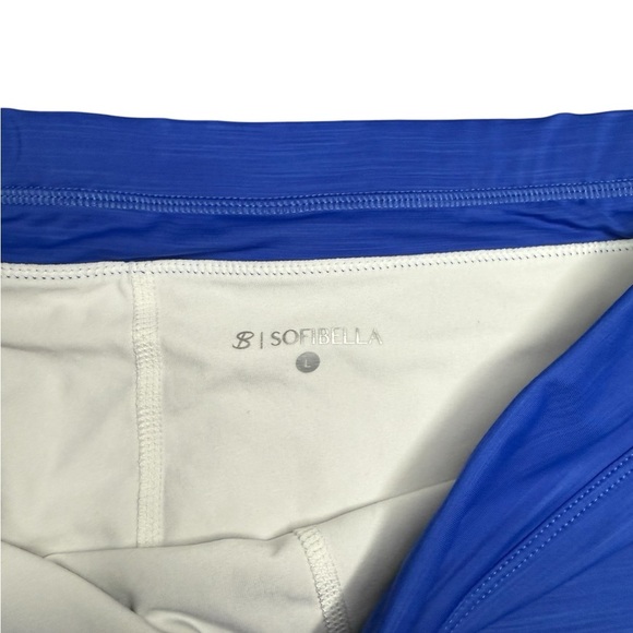 Sofibella 14 inch Tennis Skirt Cobalt Melange and Aqua Size Large - Picture 4 of 10